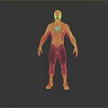Spider Man Game Movie Character In Red Blue Suit With Spider Web Pattern Standing Pose