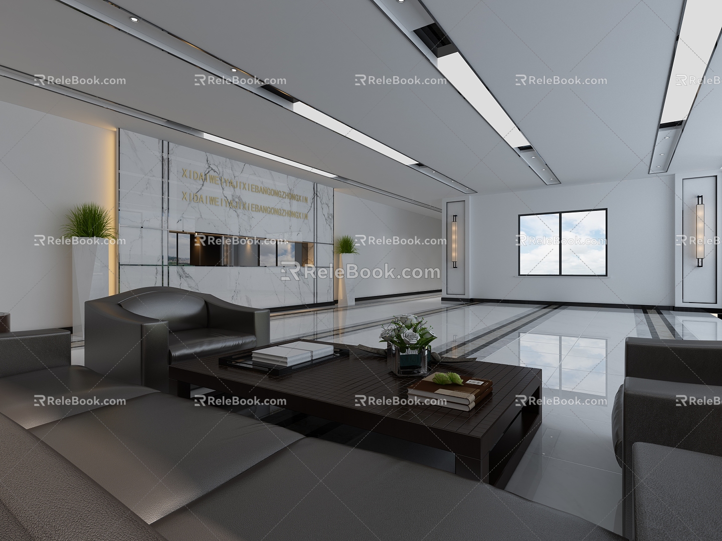 Company Lobby Company Front Desk 3d model