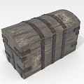 Vintage Wooden Chest With Rustic Texture And Metal Straps Design