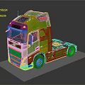 Green Volvo Truck With Modern Cab Sleek Design And Shiny Body
