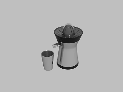 Black And Silver Stainless Steel Kitchen Juicer Appliance With Matching Cup 3d model