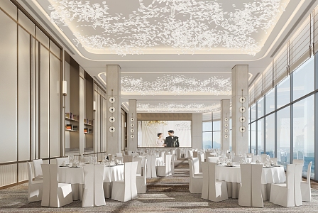 Modern Ballroom Hotel Ballroom 3d model