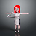 Elegant White Service Dress With Black Trim For Female Staff Attire
