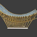 Elegant Modern Pergola Structure With Golden Metal Frames And Curved Glass Roof Design