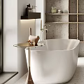 Modern Bathroom Interior Design With Black Wall Mounted Toilet Wooden Wall And Light Colored Stone