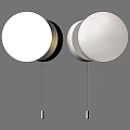 Modern Wall Lights With Black Silver Frame And Round White Shade Design 3d model