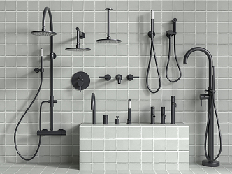 Modern Shower Bathroom Shower Hardware 3d model