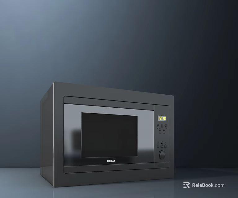 Modern Black Sharp Microwave Oven With Digital Display For Kitchen Use 3d model 