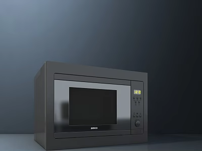 Modern Black Sharp Microwave Oven With Digital Display For Kitchen Use 3d model