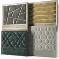 Stylish Wall Panels With Geometric Velvet Tufted And Fish Scale Patterns 3d model