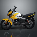 Yellow And White Pulsar Motorcycle With Black Seat And Stylish Design