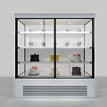 Refrigerated Display Cabinet Shelving With Glass Doors For Bakery Cakes And Desserts