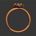 Gold Ring With Floral Design And Central Diamond For Fashion Accessory