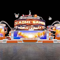 Chadmi Game World Expo Exhibition Booth With Orange White Design And Digital Display Screens