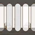 Glass partition porch partition 3d model