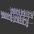 Decorative Wooden Fence Scene Components With Golden Chains And Posts