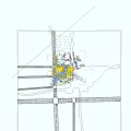 Modern Industrial Factory Building Featuring Glass Curtain Wall Geometric Structure Night Lighting Lawn And Pedestrians