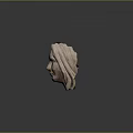 Woman's Head Sculpture With Long Hair Serene Expression Clay Material Dark Background Top Opening Design