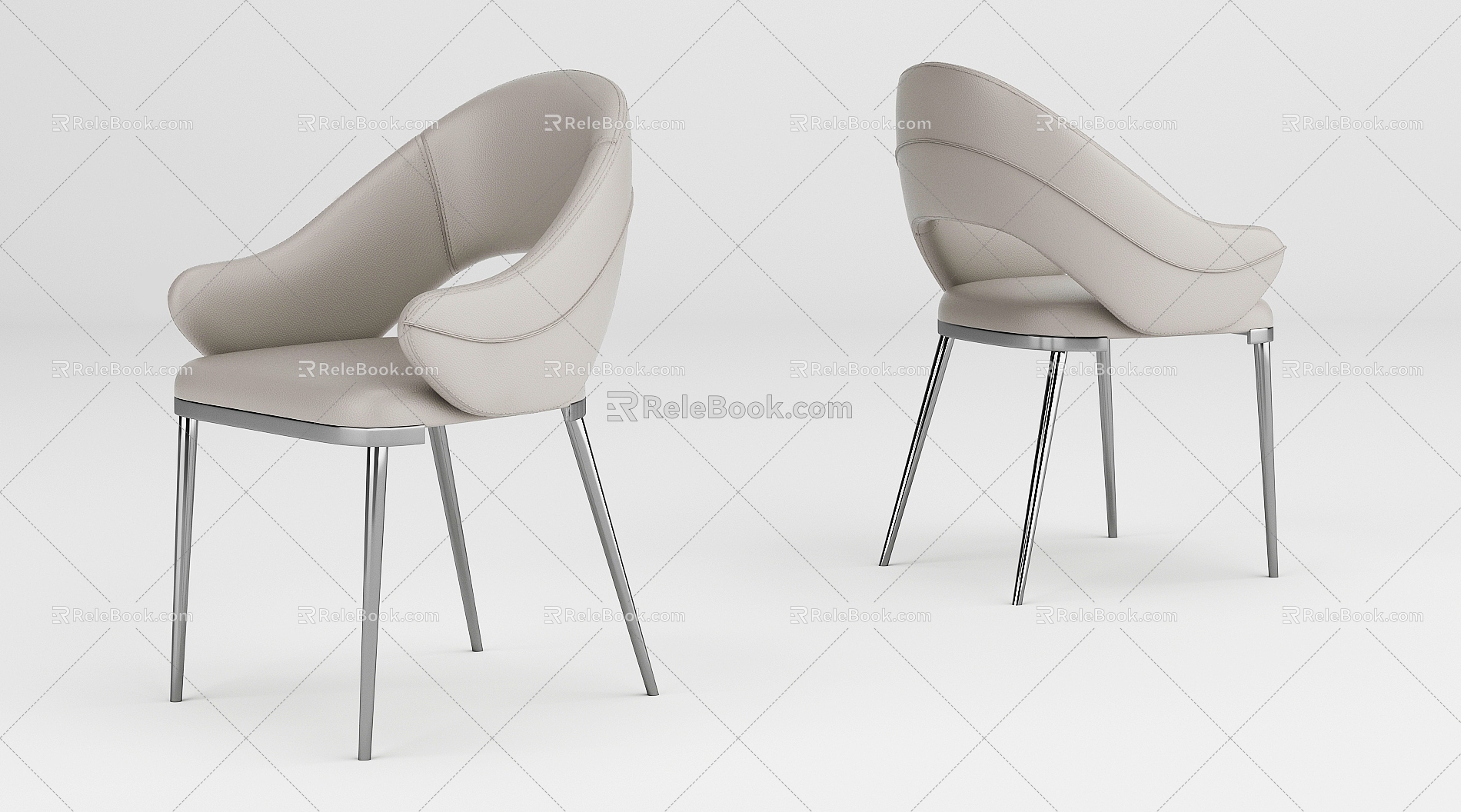 Nordic Light Luxury Dining Chair 3d model