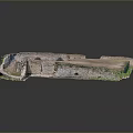 Ancient Architectural Ruins With Remaining Stone Walls And Earth Ground Structure