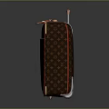 Stylish Travel Luggage with Monogram Pattern Telescopic Handle Red Trim and Rolling Wheels