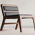 Elegant Modern Wooden Leisure Chair With Black Cushioned Seat And Backrest
