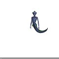 Aquatic Humanoid Creature With Purple Body Green Glowing Accents And Long Tail