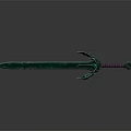 Decorative Green Sword With Long Blade Purple Wrapped Hilt And Fantasy Design