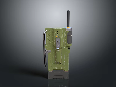 Green Tactical Weapon With Antenna Control Panel And Structural Components 3d model