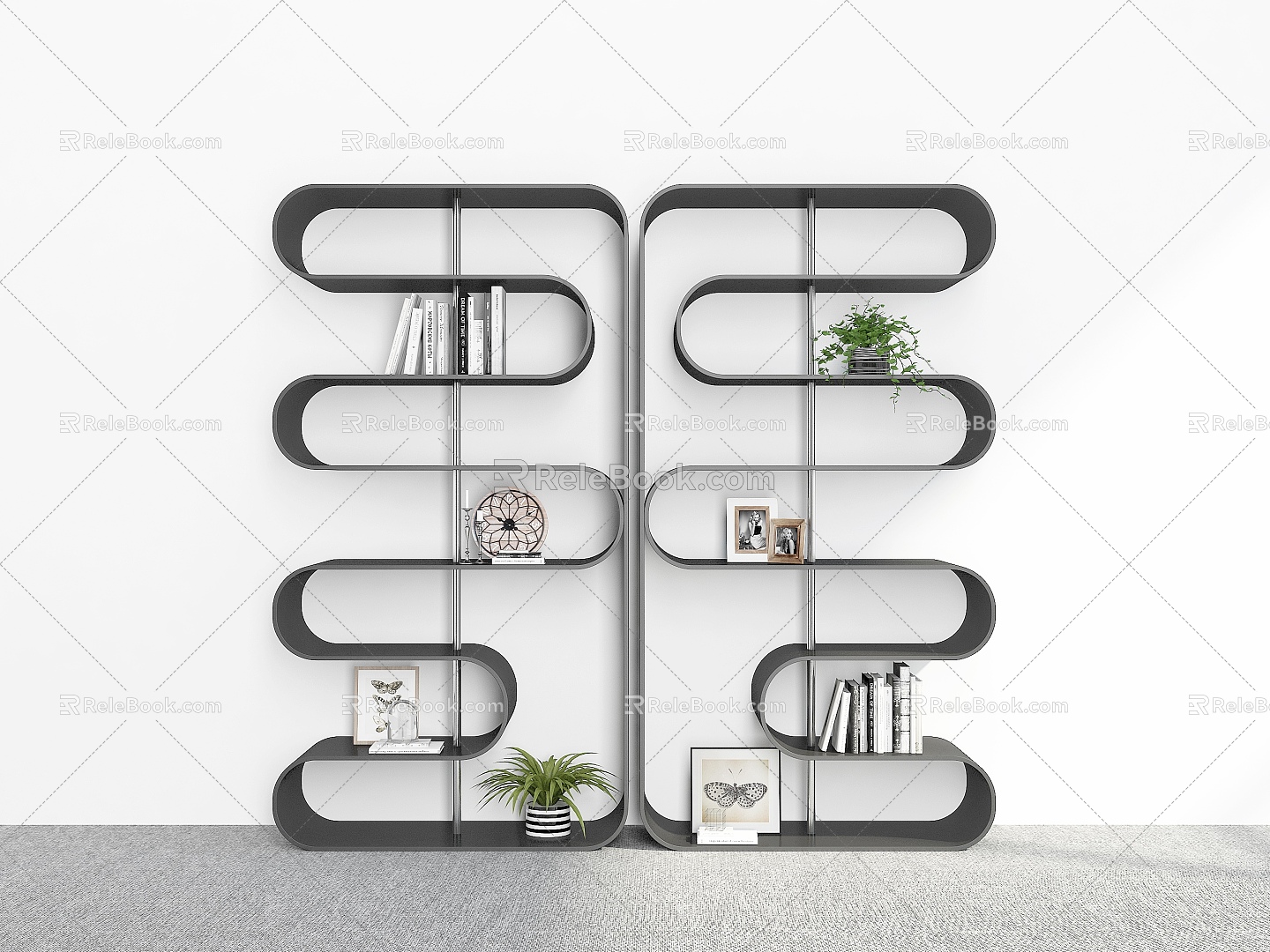 Bookshelf Bookshelf Ornaments Bookshelf Decorative Storage Rack Decorative Rack Bookshelf Shelf model