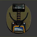 Detection Equipment with Long Pole Circular Detection Plate Black Control Unit and Orange Handle Components