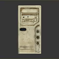 Vintage Desktop Computer Case With Worn Surface And Front Panel Buttons