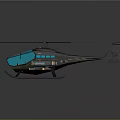 Black Space Helicopter With Blue Windows And Yellow Details For Lunar Missions