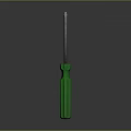 Professional Green Handle Screwdriver with Metal Shaft for Hardware Tools 3d model