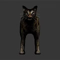 Detailed 3D Model of Tabby Cat in Standing Pose on Gray Background