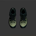 High Top Teal And Green Outdoor Lace Up Shoes With White Sole