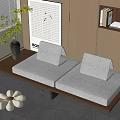modern double sofa chaise longue 3d model