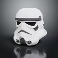 White Stormtrooper Helmet With Detailed Gray Accents And Black Visor Design