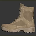 Beige Military Boots With Lace Up Design Mesh Panels And Durable Rubber Sole