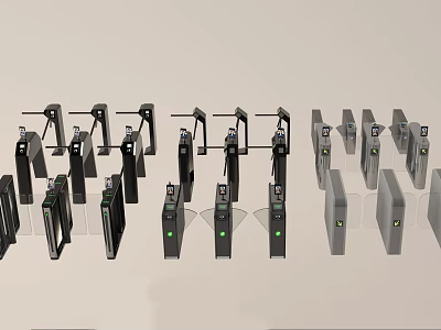 Different Security Turnstiles with Access Control Features and Design 3d model