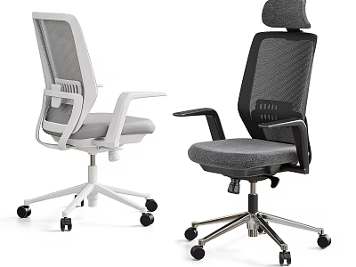 Modern Ergonomic High Back Mesh Office Chair With Adjustable Headrest And Silent Rolling Wheels 3d model