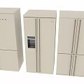 Modern Cream Colored Refrigerators With Various Designs For Kitchen Appliances