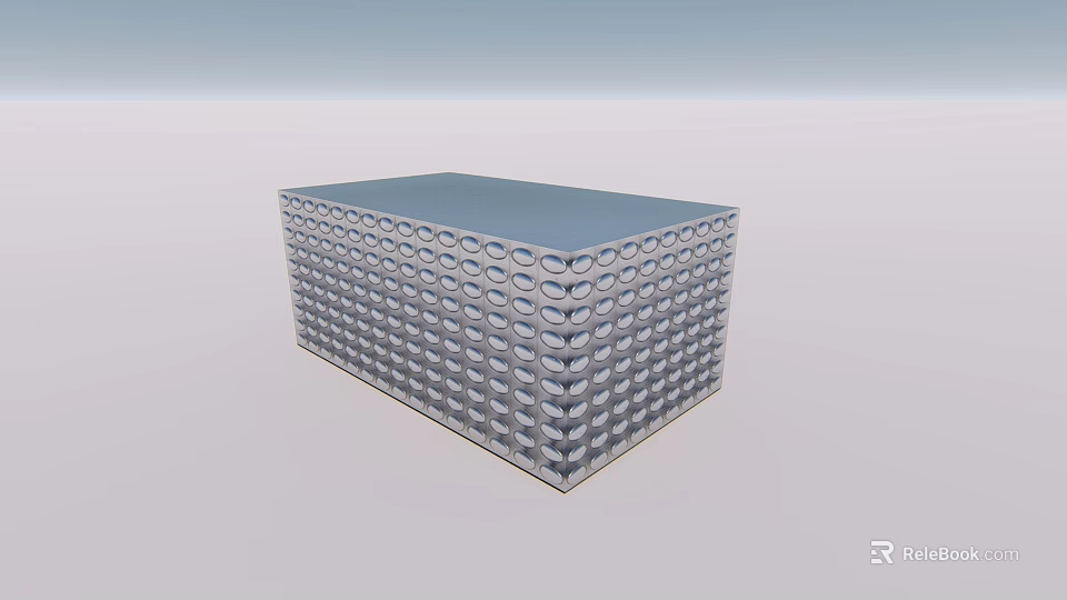 Industrial Equipment Metal Rectangular Structure With Circular Surface Holes For Processing 3d model 