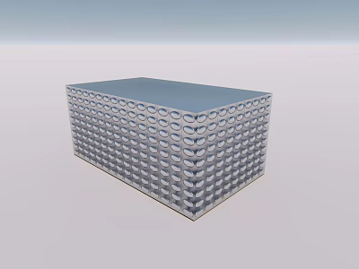 Industrial Equipment Metal Rectangular Structure With Circular Surface Holes For Processing 3d model
