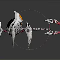 Futuristic Mechanical Spider Creature With Metallic Legs Black Orb Body And Red Details
