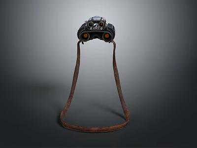 Black Space Exploration Vehicle Model With Yellow Wheels And Brown Straps 3d model