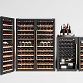 Multiple Modern Black Wine Coolers With Glass Doors For Wine Storage