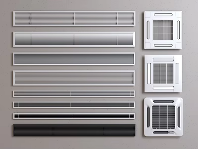 Different Styles Of Air Conditioner Vents Displayed 3d model