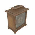 Vintage Wooden Carved Mantel Clock With Roman Numerals And Ornate Design Details