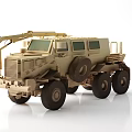 6x6 Sand Colored Tactical Armored Functional Vehicle with Small Windows and Roof Gear